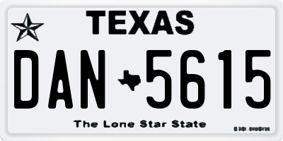 TX license plate DAN5615