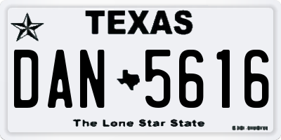 TX license plate DAN5616