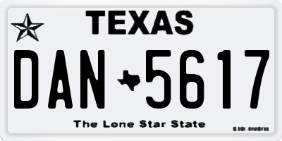 TX license plate DAN5617