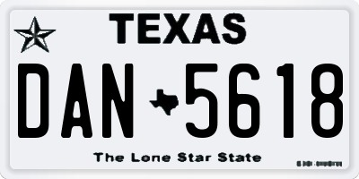 TX license plate DAN5618