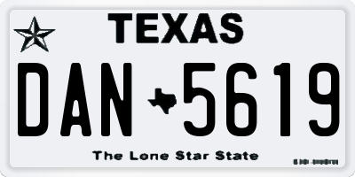 TX license plate DAN5619