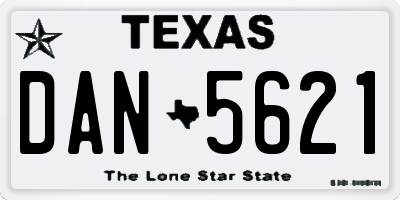 TX license plate DAN5621