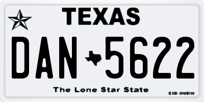 TX license plate DAN5622