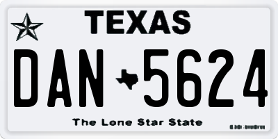 TX license plate DAN5624