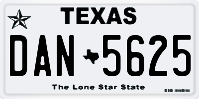 TX license plate DAN5625