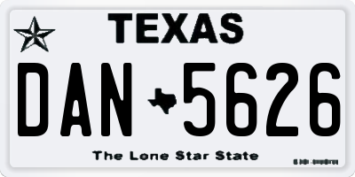 TX license plate DAN5626