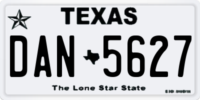 TX license plate DAN5627