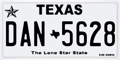 TX license plate DAN5628