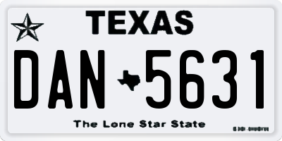 TX license plate DAN5631