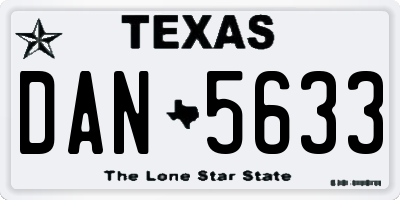 TX license plate DAN5633