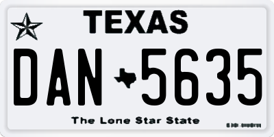 TX license plate DAN5635