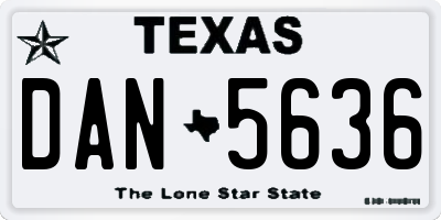 TX license plate DAN5636