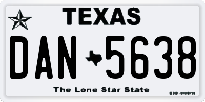 TX license plate DAN5638