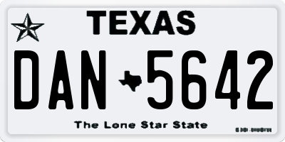 TX license plate DAN5642