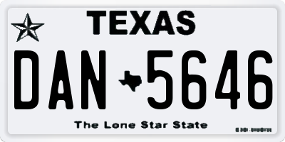 TX license plate DAN5646