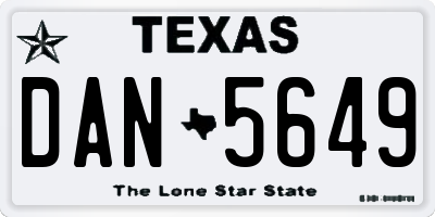 TX license plate DAN5649