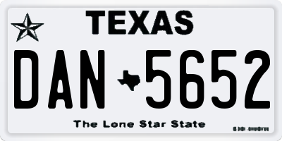 TX license plate DAN5652