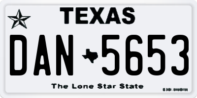 TX license plate DAN5653