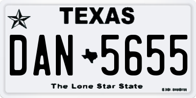 TX license plate DAN5655