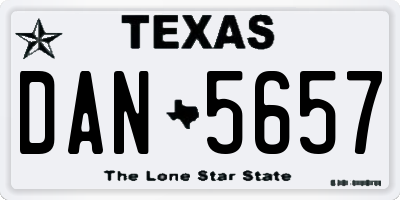 TX license plate DAN5657