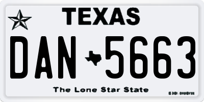 TX license plate DAN5663
