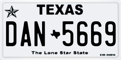 TX license plate DAN5669
