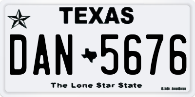 TX license plate DAN5676