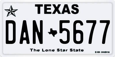 TX license plate DAN5677