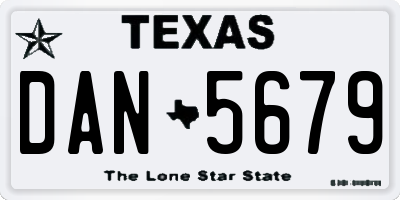 TX license plate DAN5679