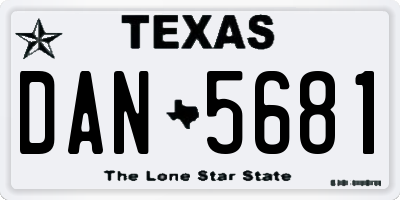 TX license plate DAN5681