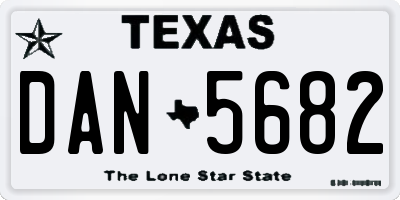 TX license plate DAN5682