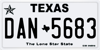 TX license plate DAN5683