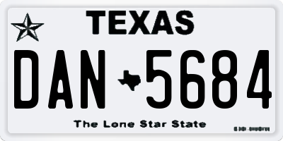 TX license plate DAN5684