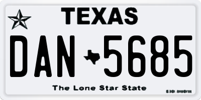 TX license plate DAN5685