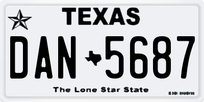 TX license plate DAN5687