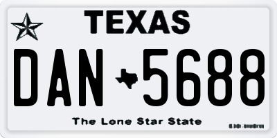 TX license plate DAN5688
