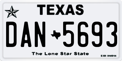 TX license plate DAN5693