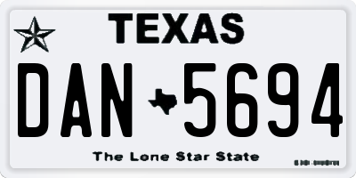 TX license plate DAN5694