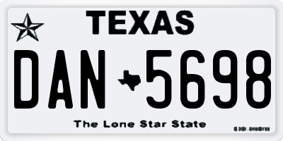 TX license plate DAN5698