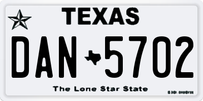TX license plate DAN5702