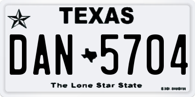 TX license plate DAN5704