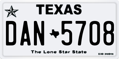 TX license plate DAN5708