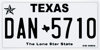 TX license plate DAN5710
