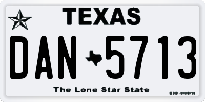 TX license plate DAN5713