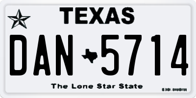TX license plate DAN5714