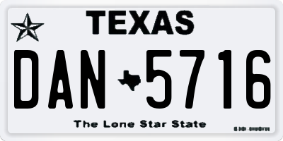 TX license plate DAN5716
