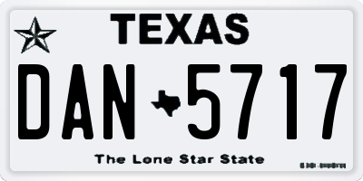 TX license plate DAN5717