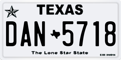 TX license plate DAN5718