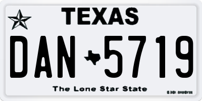 TX license plate DAN5719