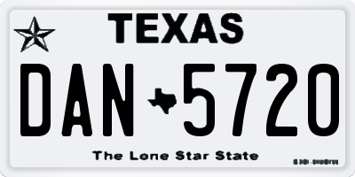 TX license plate DAN5720